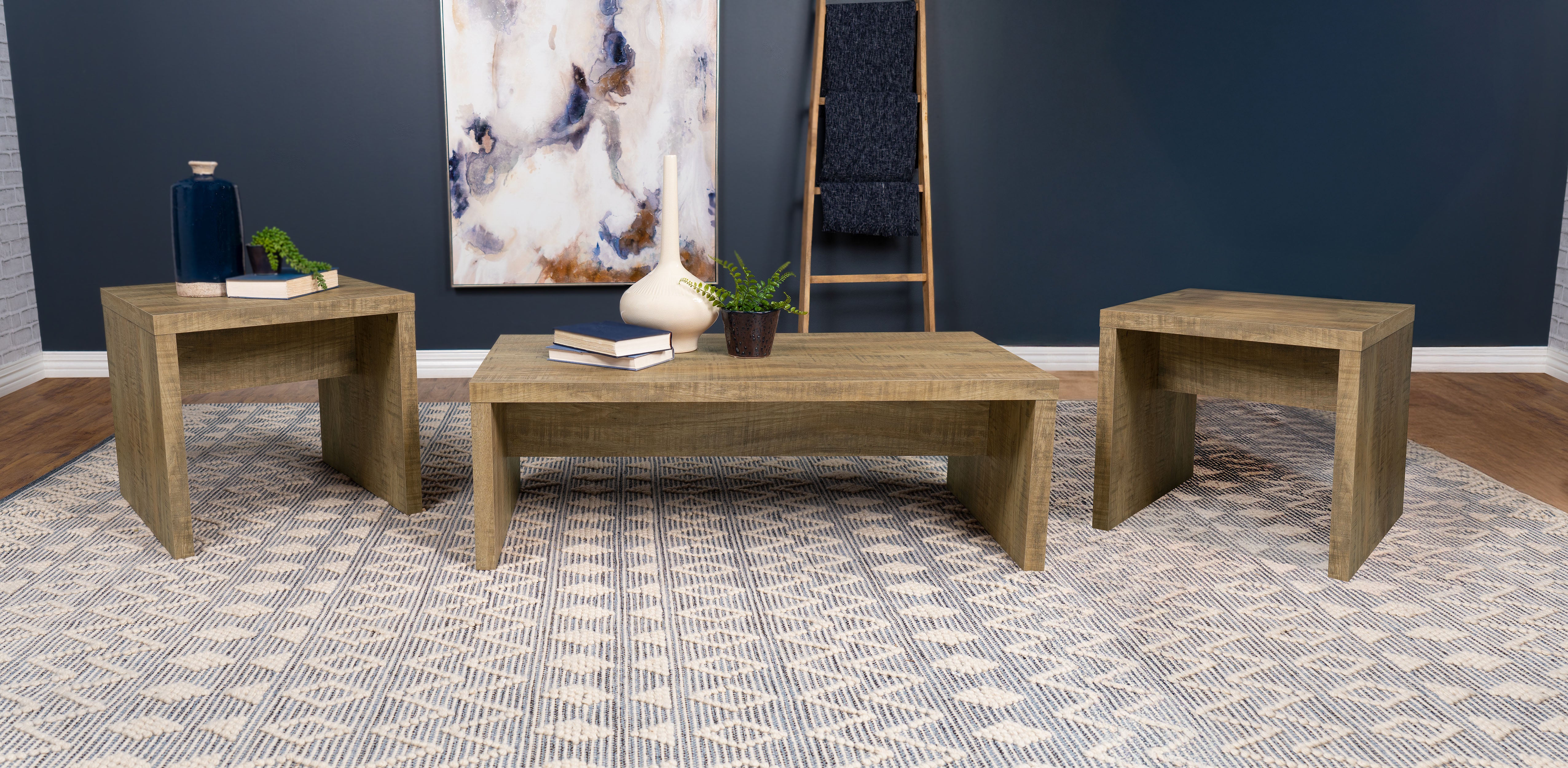 Orleans Furniture - Coaster - Lynette 3-piece Rectangular Coffee and End Table Set Mango - 704128-S3