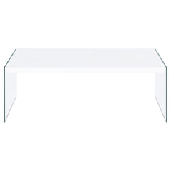 Opal Rectangular Glass Frame Coffee Table White High Gloss