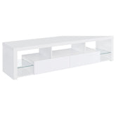 Orleans Furniture - Coaster - Jude 2-drawer Engineered Wood 71-inch TV Stand High Gloss White - 704251