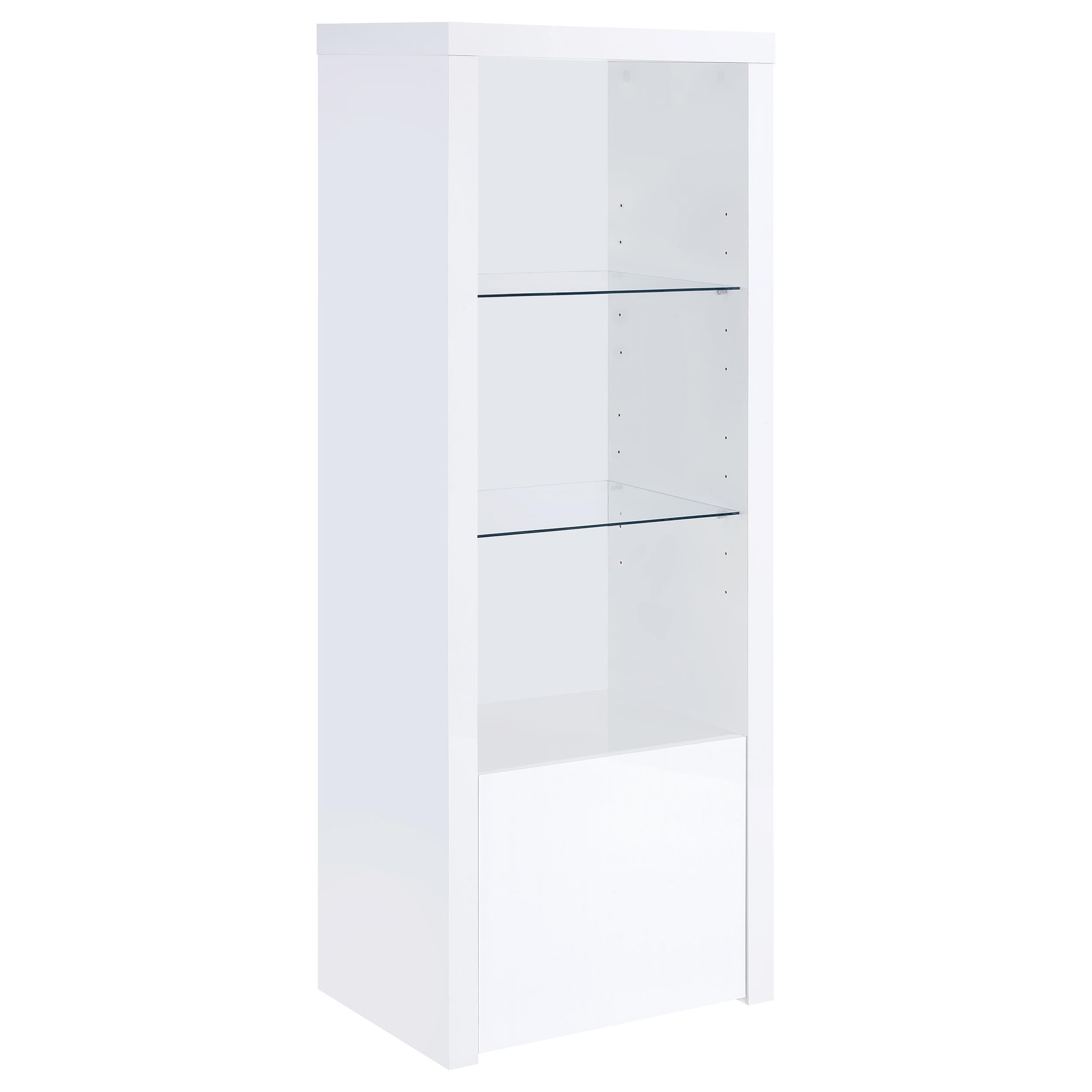 Orleans Furniture - Coaster - Jude 3-shelf Engineered Wood Media Tower High Gloss White - 704254