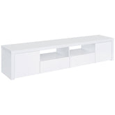 Orleans Furniture - Coaster - Jude 2-door Engineered Wood 79-inch TV Stand High Gloss White - 704262