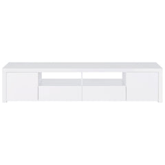 Jude 2-door Engineered Wood 79-inch TV Stand High Gloss White