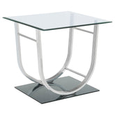 Orleans Furniture - Coaster - Danville Square U-Shaped Glass Top Side End Table Chrome - 704987