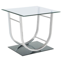 Orleans Furniture - Coaster - Danville Square U-Shaped Glass Top Side End Table Chrome - 704987