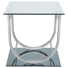 Danville 3-piece Glass Top Coffee and End Table Set Chrome