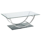 Orleans Furniture - Coaster - Danville Rectangular U-Shaped Glass Top Coffee Table Chrome - 704988