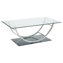 Orleans Furniture - Coaster - Danville Rectangular U-Shaped Glass Top Coffee Table Chrome - 704988