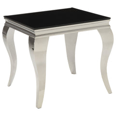Orleans Furniture - Coaster - Carone Square Glass Top End Side Table Black and Chrome - 705017
