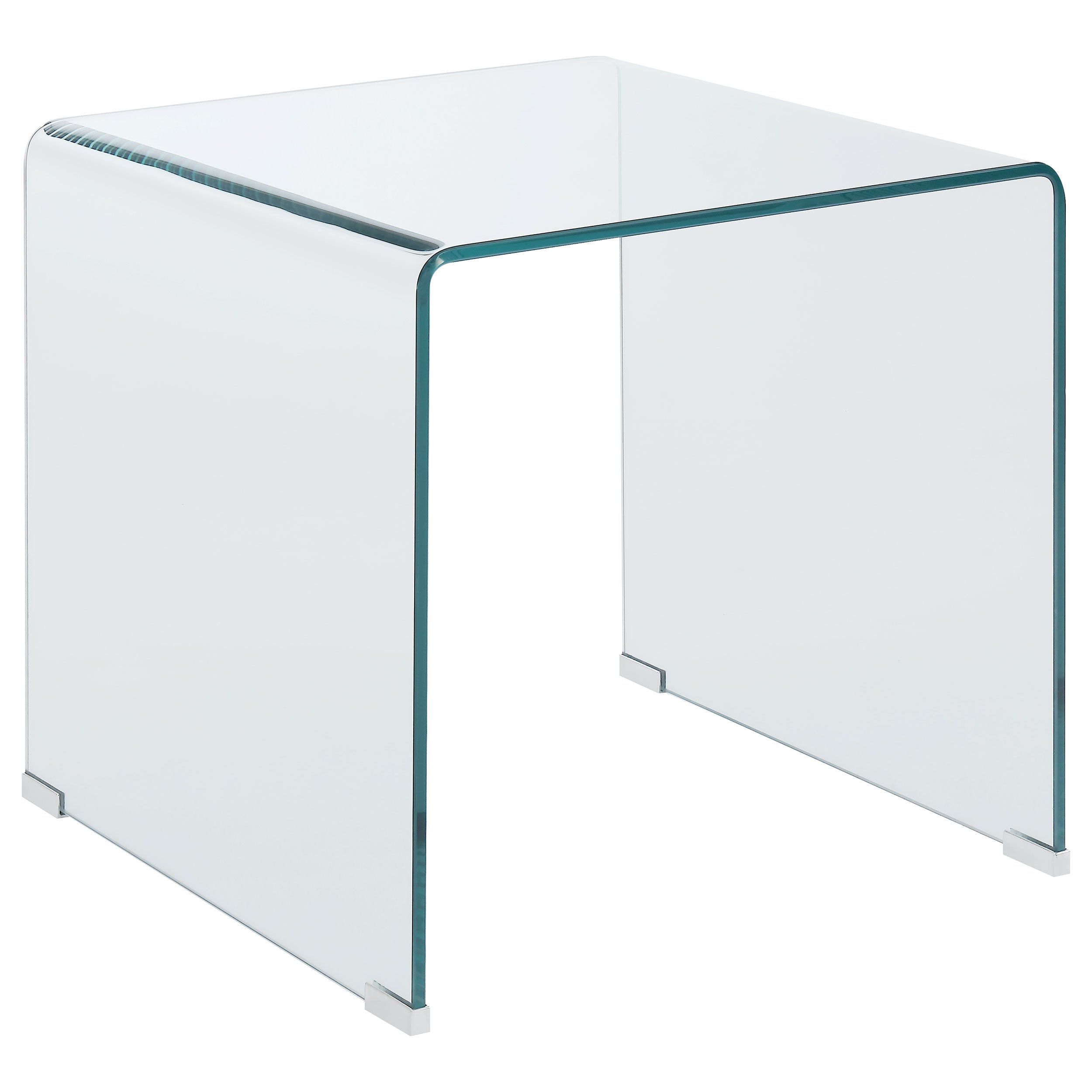 Orleans Furniture - Coaster - Ripley Squared Tempered Bent Glass Side End Table Clear - 705327