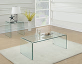 Orleans Furniture - Coaster - Ripley 2-piece Bent Glass Coffee and End Table Set Clear - 705328-S2