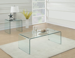 Orleans Furniture - Coaster - Ripley 2-piece Bent Glass Coffee and End Table Set Clear - 705328-S2