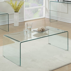 Orleans Furniture - Coaster - Ripley Rectangular Tempered Bent Glass Coffee Table Clear - 705328