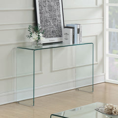 Orleans Furniture - Coaster - Ripley Tempered Bent Glass Entryway Console Table Clear - 705329