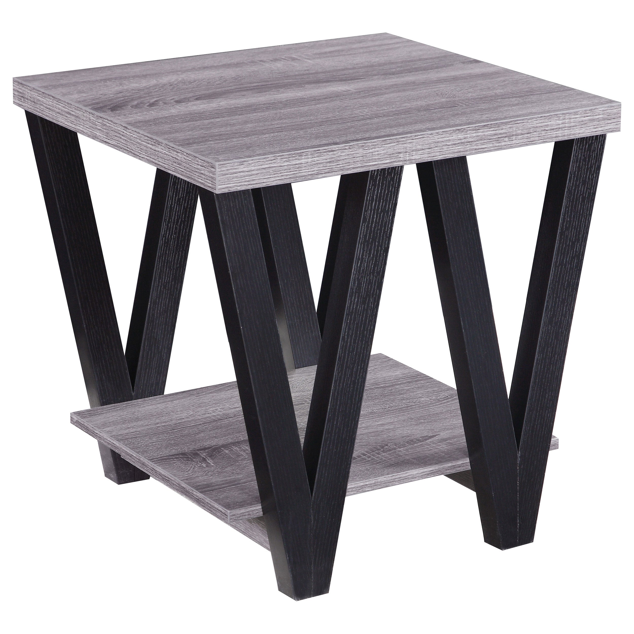 Orleans Furniture - Coaster - Stevens Engineered Wood End Table Antique Grey and Black - 705397