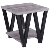 Orleans Furniture - Coaster - Stevens Engineered Wood End Table Antique Grey and Black - 705397