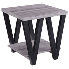 Orleans Furniture - Coaster - Stevens Engineered Wood End Table Antique Grey and Black - 705397