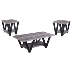 Stevens 3-piece Rectangular Coffee and End Table Set Grey