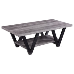 Orleans Furniture - Coaster - Stevens Engineered Wood Coffee Table Antique Grey and Black - 705398