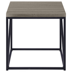 Birdie Square Engineered Wood End Table Sonoma Grey