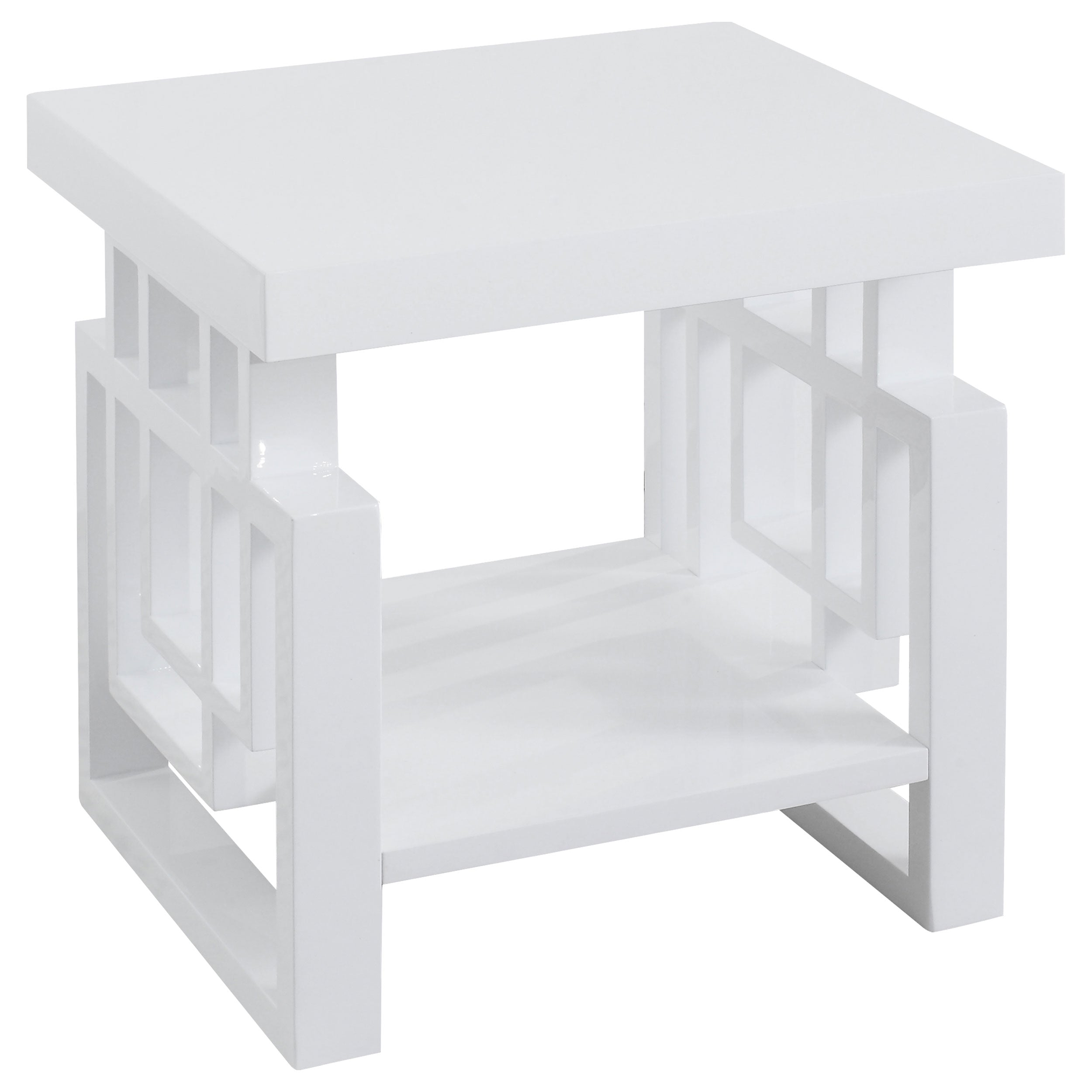 Orleans Furniture - Coaster - Schmitt Rectangular Side End Table White High Gloss - 705707