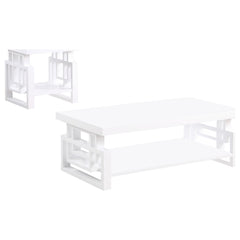 Schmitt 2-piece Coffee and End Table Set White High Gloss