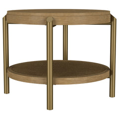 Orleans Furniture - Coaster - Arini Round End Side Table With Storage Shelf Sand Wash - 706187