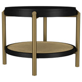 Orleans Furniture - Coaster - Arini Round End Side Table With Storage Shelf Black - 706197