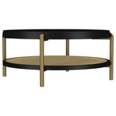 Orleans Furniture - Coaster - Arini Round Coffee Table With Storage Shelf Black - 706198