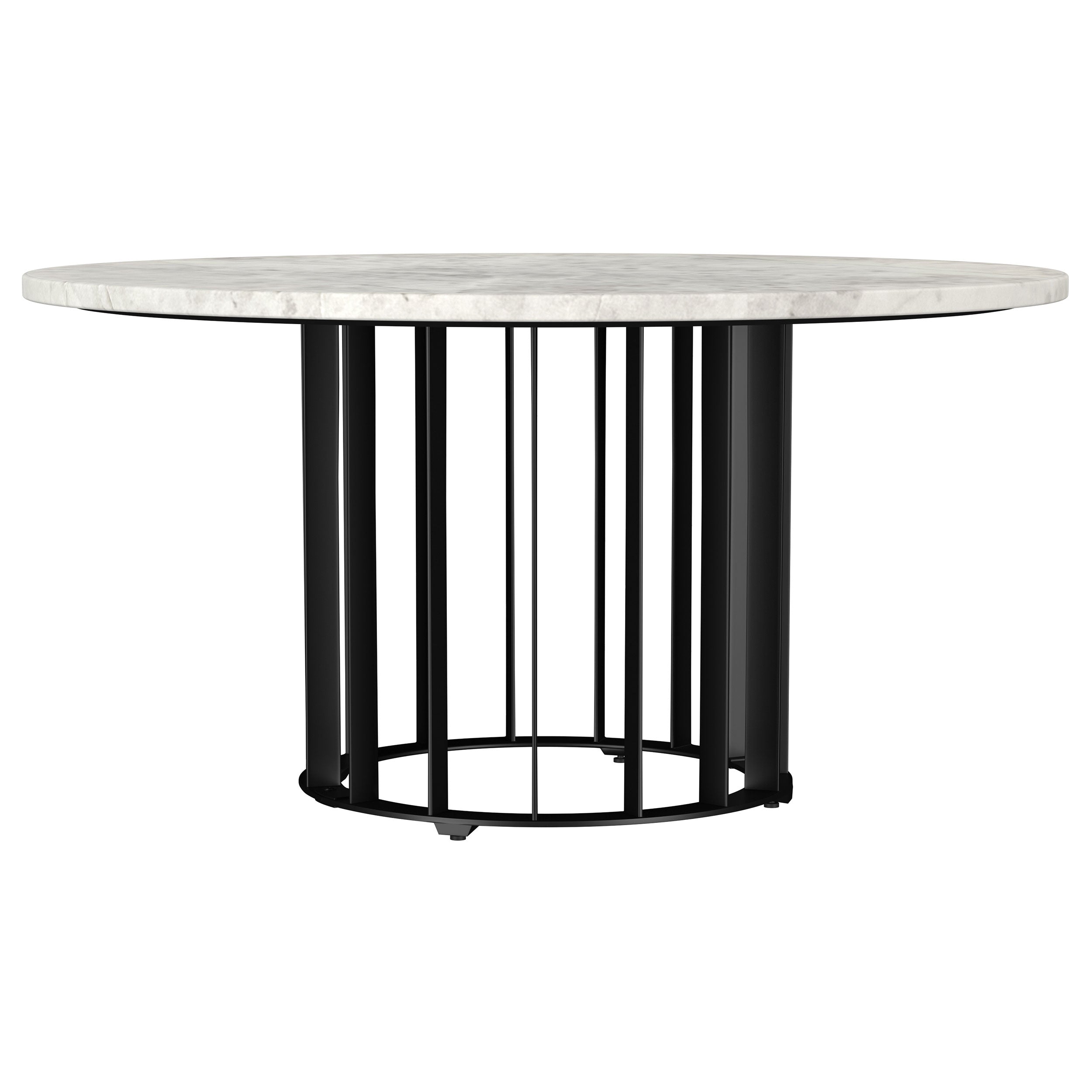 Orleans Furniture - Coaster - Haven Round Genuine White Marble Top Coffee Table Black - 706208