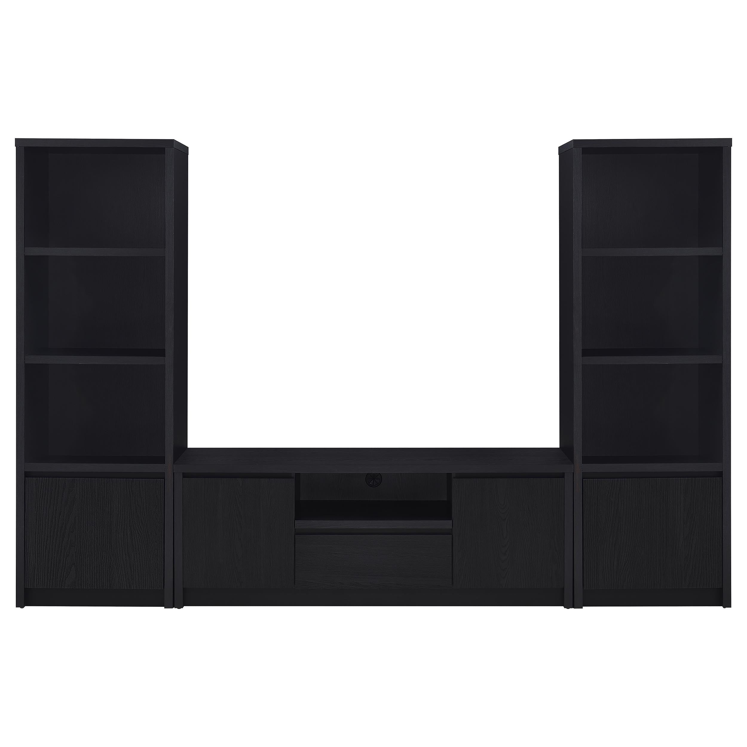 Orleans Furniture - Coaster - Winfield 3-piece Entertainment Center 60-inch TV Stand Black - 706222-SET