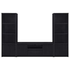 Orleans Furniture - Coaster - Winfield 3-piece Entertainment Center 60-inch TV Stand Black - 706222-SET