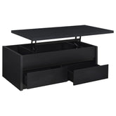 Orleans Furniture - Coaster - Knapp Lift Top Cocktail Coffee Table with Dual Drawers Black - 706228