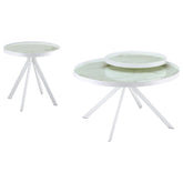 Orleans Furniture - Coaster - Briggs 2-piece Round Coffee and End Table Set White - 706258-S2