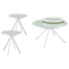 Orleans Furniture - Coaster - Briggs 3-piece Round Coffee and End Table Set White - 706258-S3