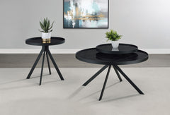Orleans Furniture - Coaster - Briggs 2-piece Round Coffee and End Table Set Black - 706268-S2