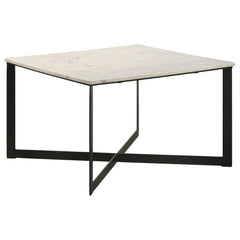 Orleans Furniture - Coaster - Tobin Square Marble Top Coffee Table White and Black - 707698