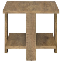 Dawn Square Engineered Wood End Table Mango Brown