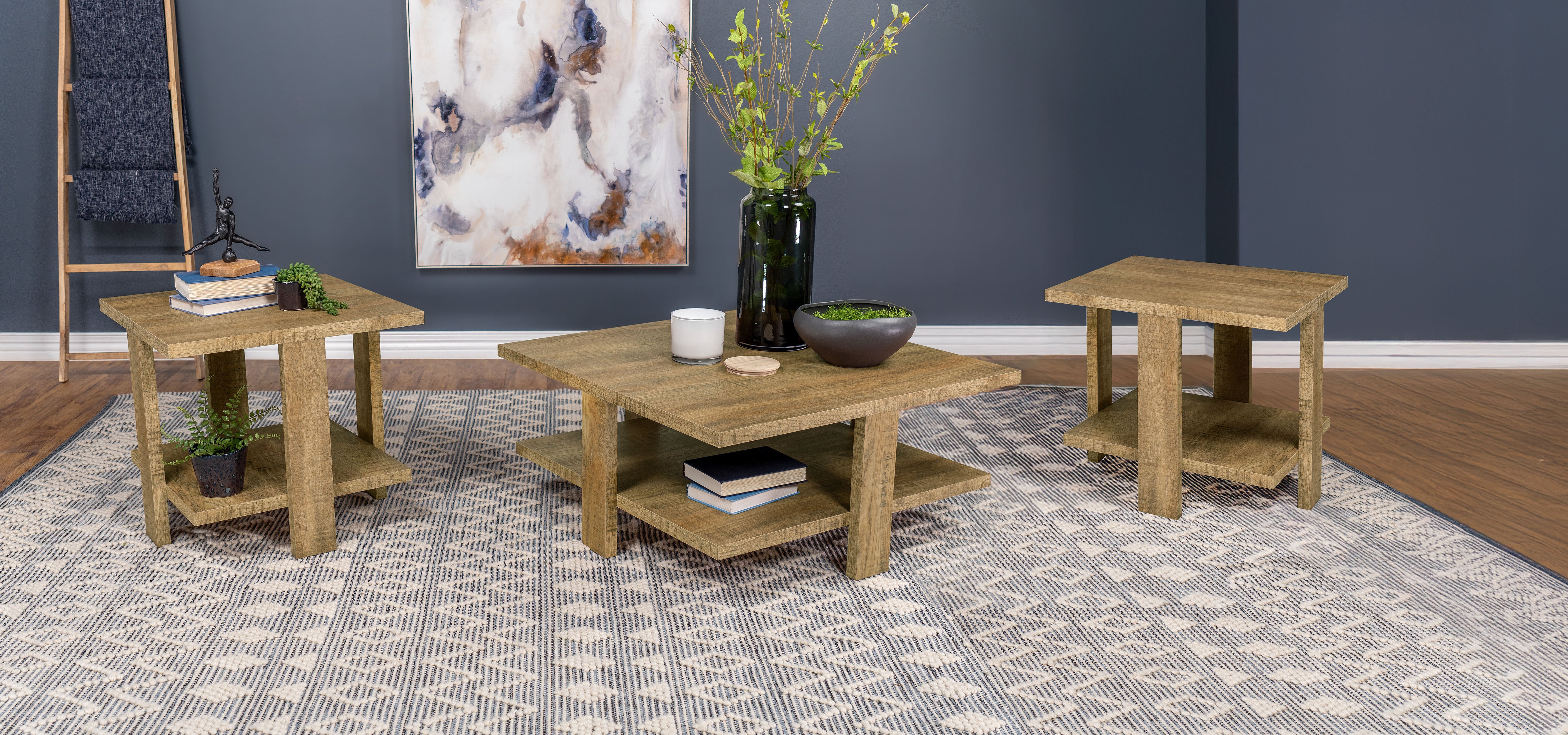 Orleans Furniture - Coaster - Dawn 3-piece Round Coffee and End Table Set Mango Brown - 707718-S3