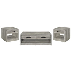 Felix 3-piece Coffee and End Table Set Grey Driftwood