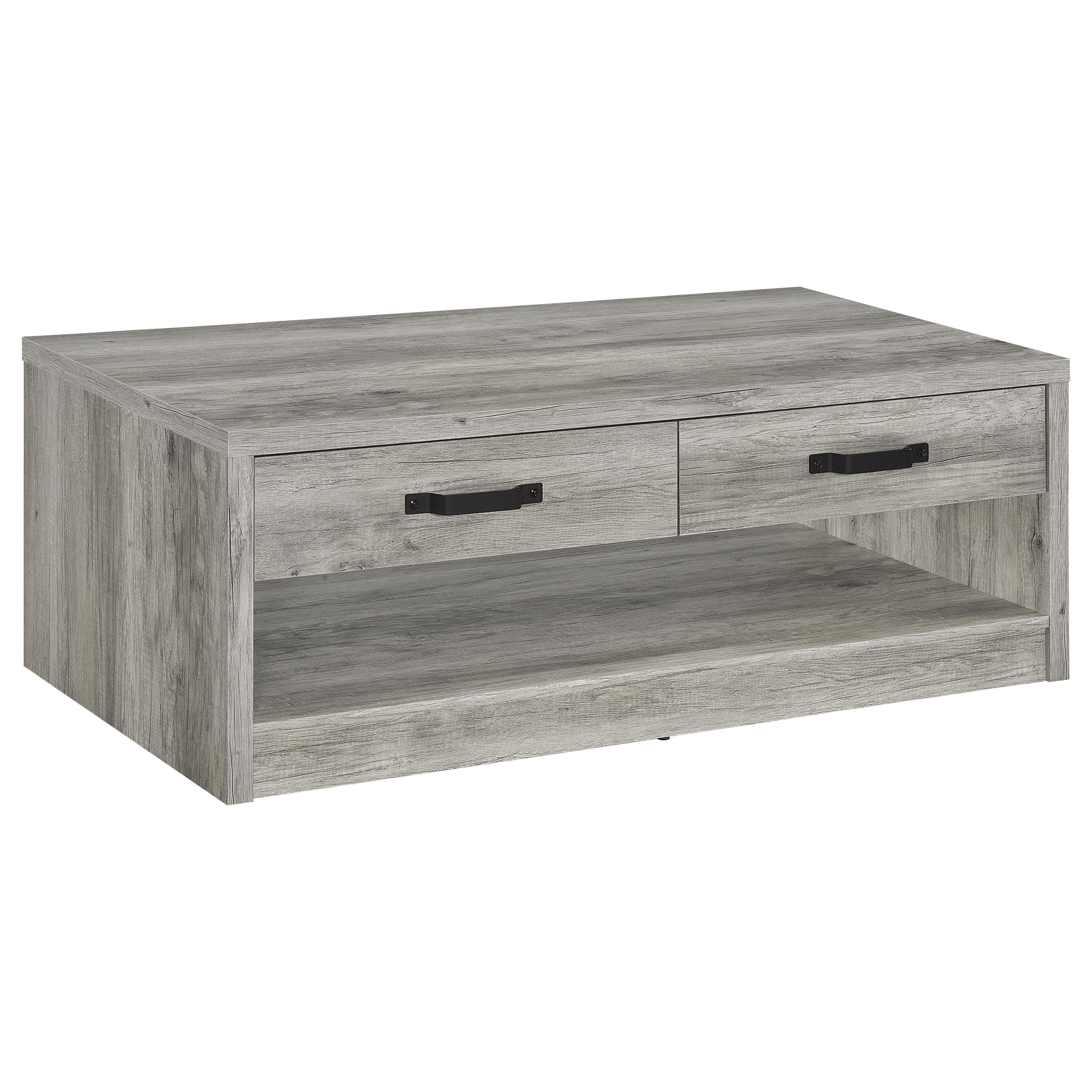 Orleans Furniture - Coaster - Felix 2-drawer Engineered Wood Coffee Table Grey Driftwood - 707728