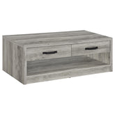 Orleans Furniture - Coaster - Felix 2-drawer Engineered Wood Coffee Table Grey Driftwood - 707728