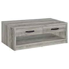 Orleans Furniture - Coaster - Felix 2-drawer Engineered Wood Coffee Table Grey Driftwood - 707728