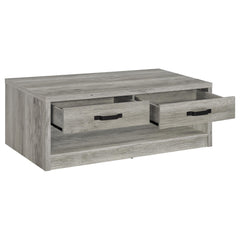 Felix 2-drawer Engineered Wood Coffee Table Grey Driftwood