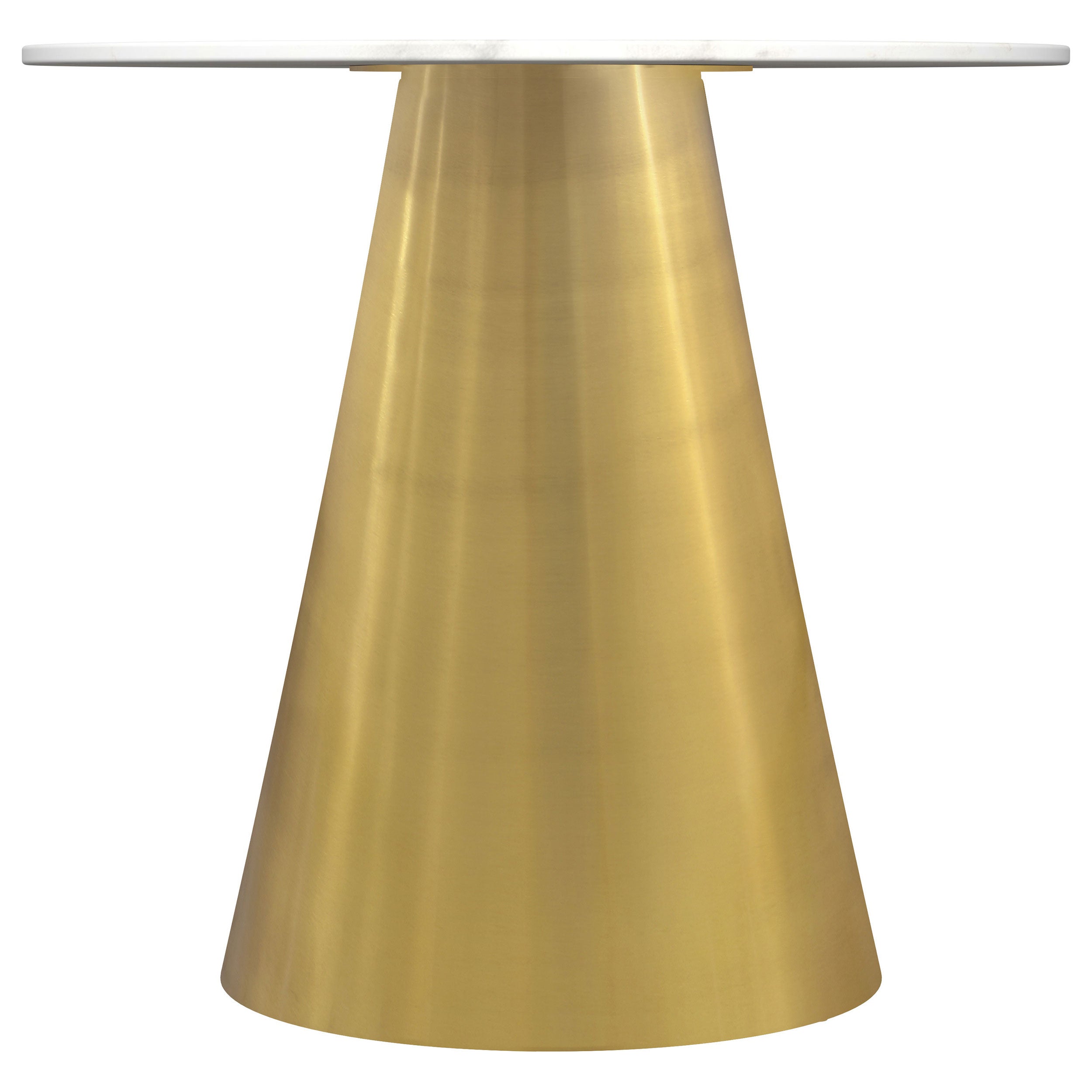 Orleans Furniture - Coaster - Avon Round Marble Top Stainless Steel Side End Table White - 707827