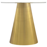 Orleans Furniture - Coaster - Avon Round Marble Top Stainless Steel Side End Table White - 707827