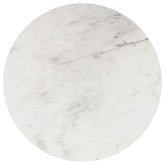 Avon Round Marble Top Stainless Steel Side End Table White