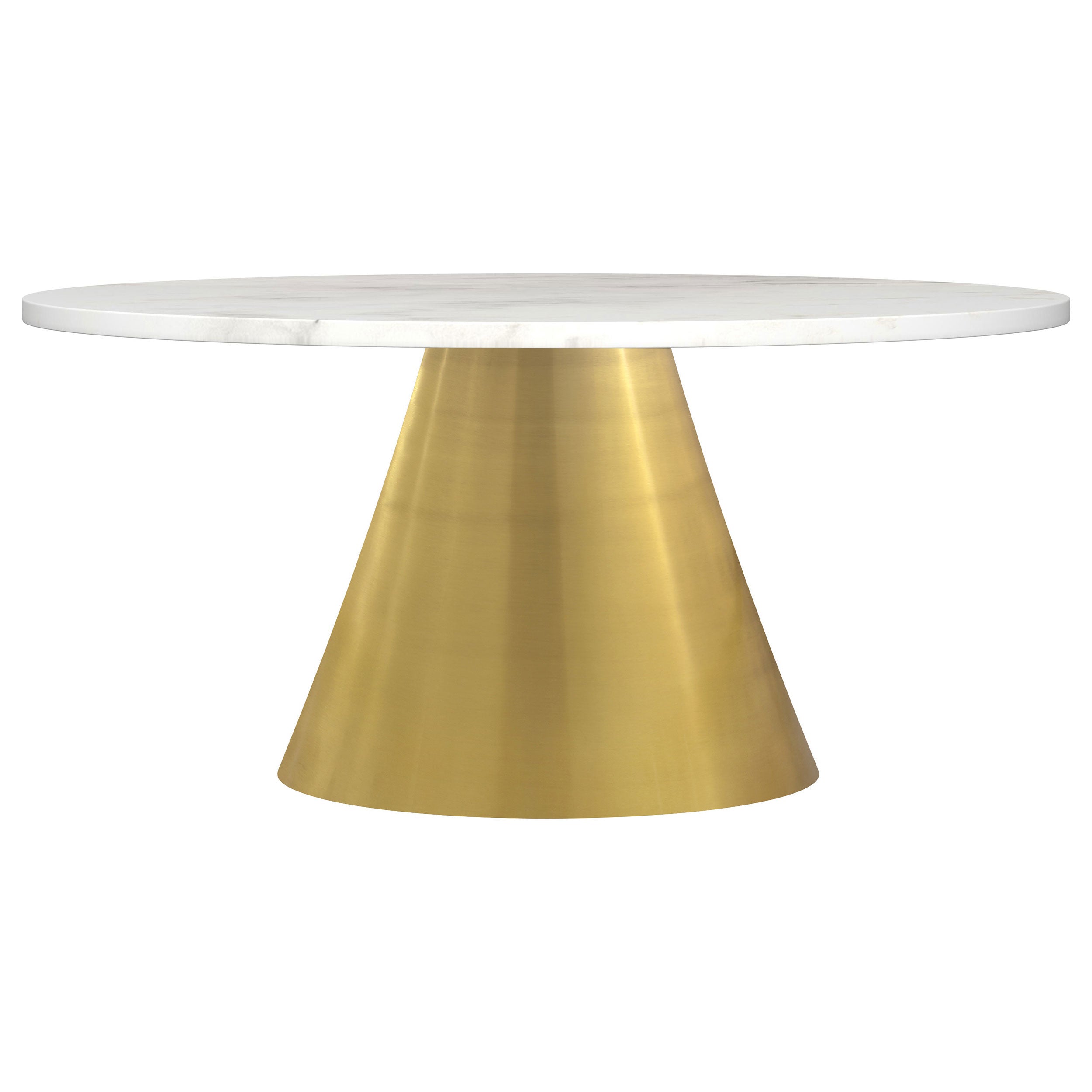 Orleans Furniture - Coaster - Avon Round Marble Top Stainless Steel Coffee Table White - 707828