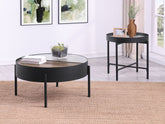 Orleans Furniture - Coaster - Ozella 2-piece Round Coffee and End Table Set Sandy Black - 707898-S2