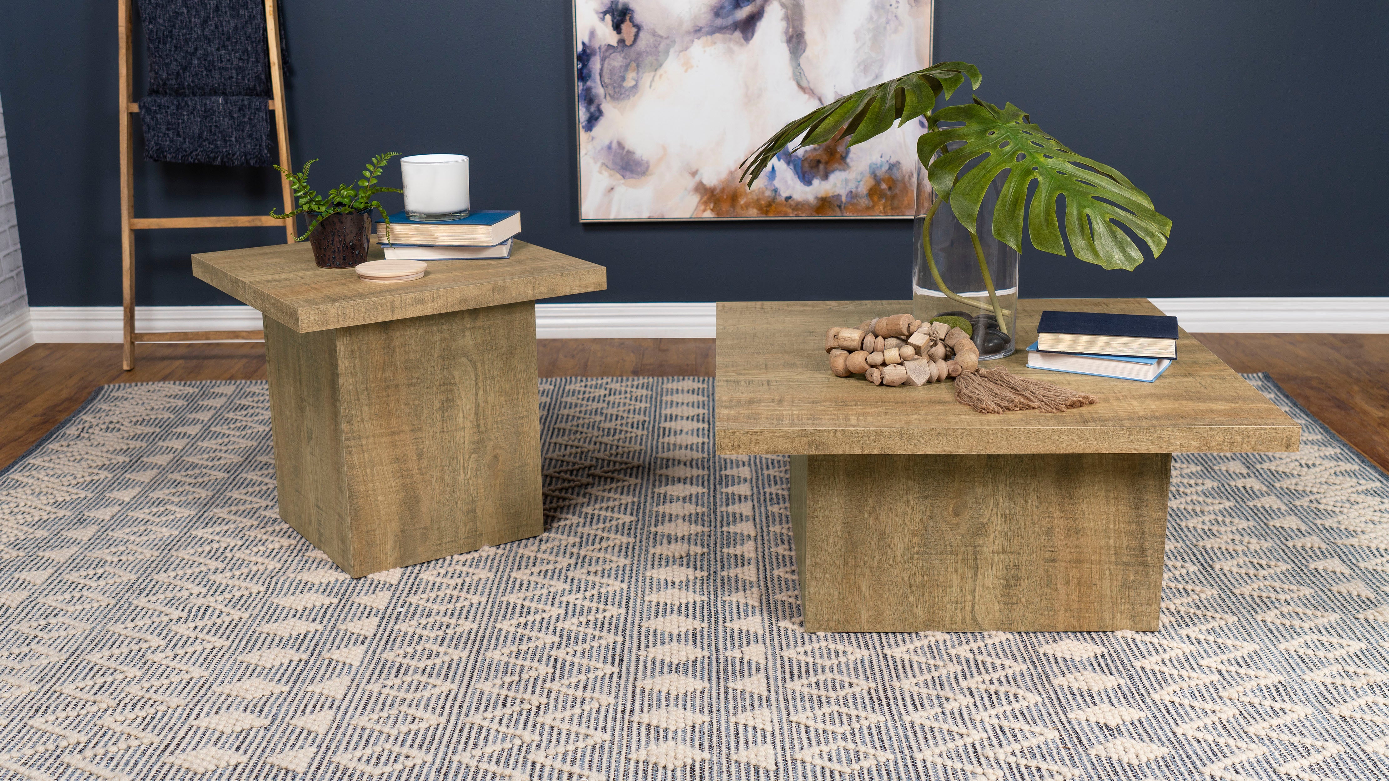 Orleans Furniture - Coaster - Devar 2-piece Square Coffee and End Table Set Mango - 708068-S2