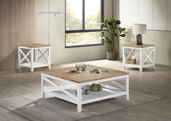 Orleans Furniture - Coaster - Hollis 3-piece Square Coffee and End Table Set White - 708098-S3